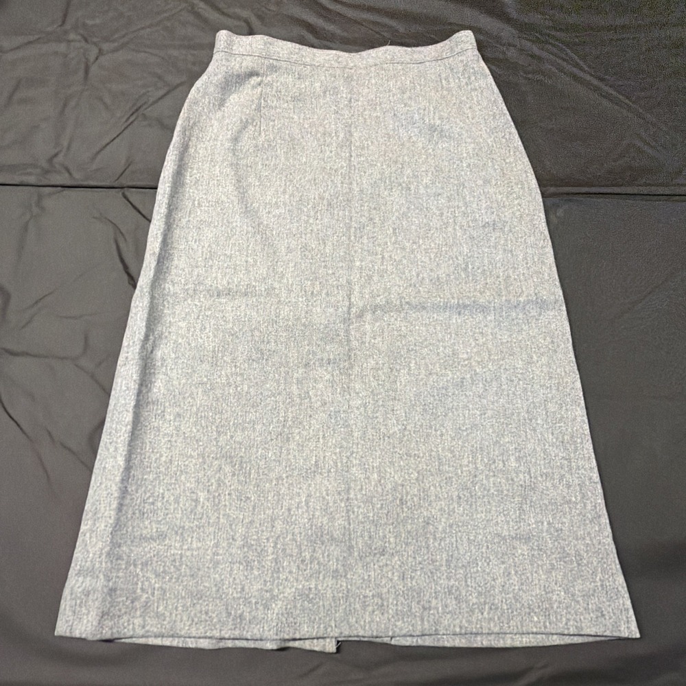 Koret Gray Vintage 100% Wool Blend Skirt 12 Silk Lined Career pencil skirt Y2K